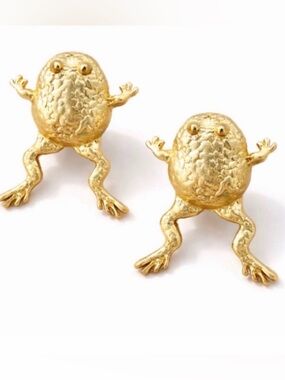 Gold Frog Earrings 18k gold plated